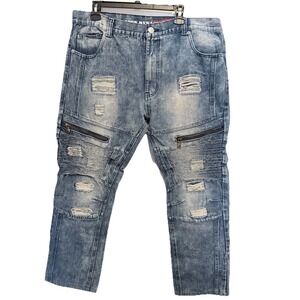 Men's Lion Dynasty Distressed Jeans 38/26